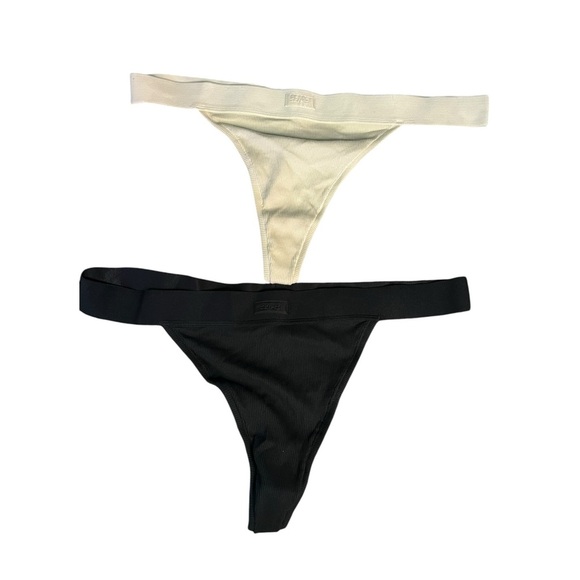 Skims Bundle Cotton Collection ribbed cotton-blend jersey thong Size 3X - Picture 2 of 4